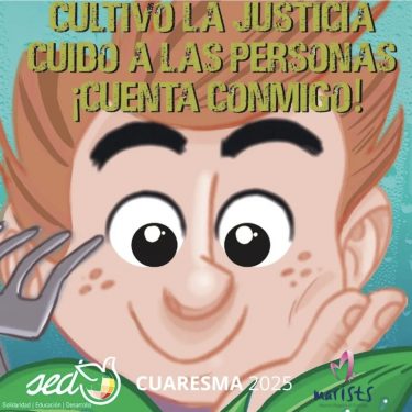 Cartel Libro de Cuaresma 2025 de la ONGD SED con iconos